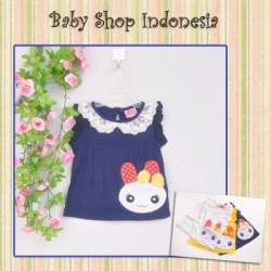 PK130 Sleeveless Blouse Lace Left Bunny 59 Biru Dongker copy  large